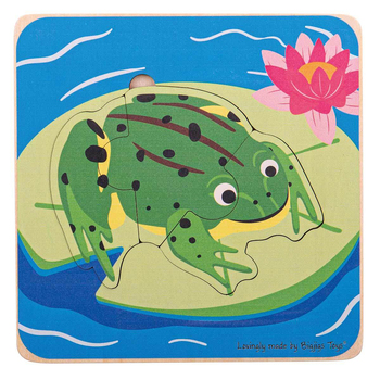4pc Bigjigs Toys 15cm Lifecycle Layer Frog Puzzle Kids Wooden Toy 18m+