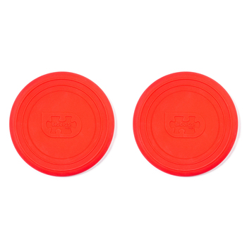 2PK Bigjigs Toys 18cm Flexible Flyer Silicone Flying Disc Toy Cherry Red 18m+