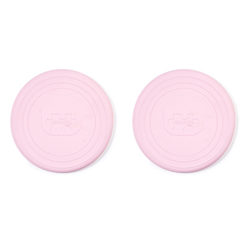 2PK Bigjigs Toys 18cm Flexible Flyer Silicone Flying Disc Toy Blush Pink 18m+