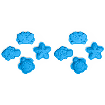 2x 4pc Bigjigs Toys Sand Mould Set Kids Toy Ocean Blue 18m+