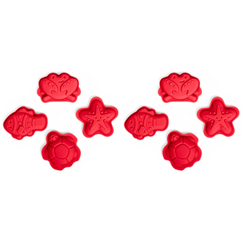 2x 4pc Bigjigs Toys Sand Mould Set Kids Toy Cherry Red 18m+