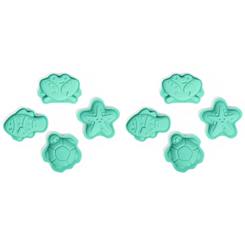 2x 4pc Bigjigs Toys Sand Mould Set Kids Toy Eggshell Green 18m+