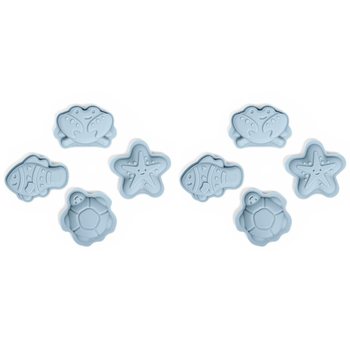 2x 4pc Bigjigs Toys Sand Mould Set Kids Toy Dove Grey 18m+