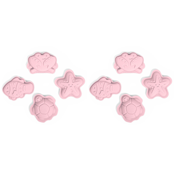 2x 4pc Bigjigs Toys Sand Mould Set Kids Toy Blush Pink 18m+