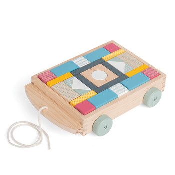 30pc Bigjigs Toys 20cm FSC Brick Cart Kids Wooden Toy Set 18m+