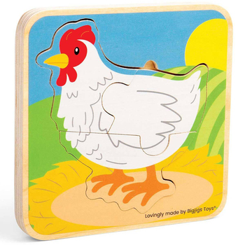 7pc Bigjigs Toys Lifecycle Puzzle Chicken Wooden Toy 18m+