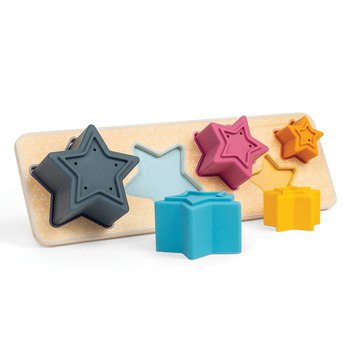 6pc Bigjigs Toys Shooting Star Sorter Kids Wooden Stacking Toy 12m+