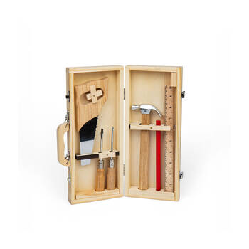 Bigjigs Toys Wood Diy Tool Box Role Play Kids Pretend Play Toys 30x15cm 5y+