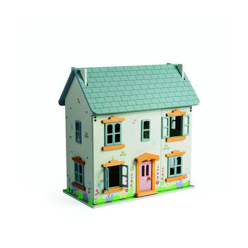 Bigjigs Toys Wood Summer Cottage Doll's House Kids Music Toys 56.1x55cm 3y+