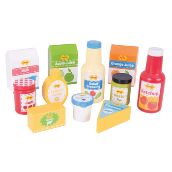 11pc Bigjigs Toys Wooden Chilled Groceries Kids Pretend Play Toy 3y+