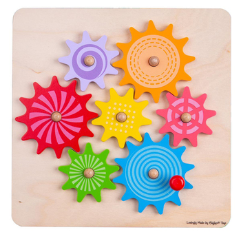 Bigjigs Toys 22cm Cog Puzzle Kids Wooden Sensory Toy 10m+