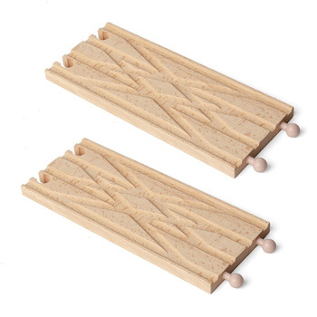 2PK Bigjigs Rail 21.5cm Diamond Crossover Track Kids Wooden Toy 3y+