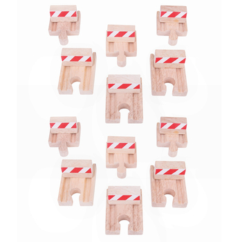 2x 6pc Bigjigs 5.5cm Railway Buffers Kids Wooden Toy 3y+