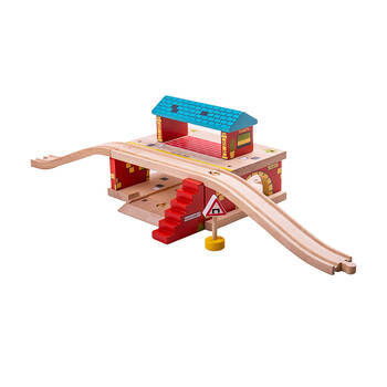 Bigjigs Rail Wood Overground Station Kids Rail Accessories Toys 21x16cm 3y+