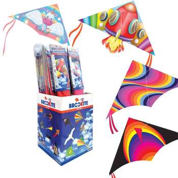 Brookite Delta Kite Kids Outdoor Flying Toy - Assorted