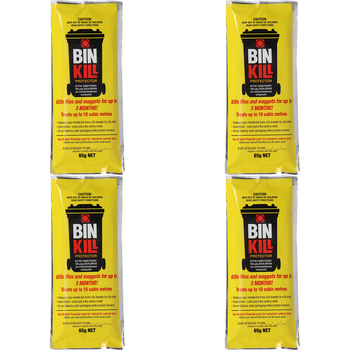 4PK Binkill 65g Commercial Waste Bin Cleaner Sanitizer