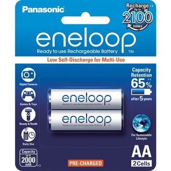 2 PACK AA ENELOOP BATTERIES