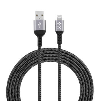2pc Laser 20cm/2m USB-A to Lightning MFI Charging Cable for Apple Devices Black