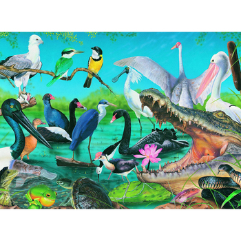 150pc Blue Opal Wild Aust Wetlands & Marshes Jigsaw Puzzle Toy 7+