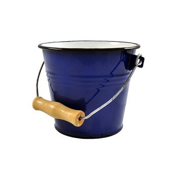 Urban Style Enamelware 1L Ice Bucket w/ Wire Handle - Blue