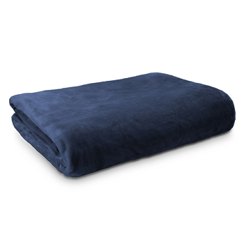 Ardor Boudior Super King Bed Lucia Luxury Plush Velvet Blanket Navy