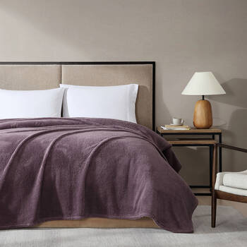 Ardor Boudoir Polyester Teddy Fleece Room Bed Blanket/Throw Mauve 245x240cm
