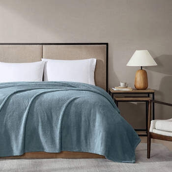 Ardor Boudoir Polyester Teddy Fleece Bed Blanket/Throw Sea Mist 245x240cm