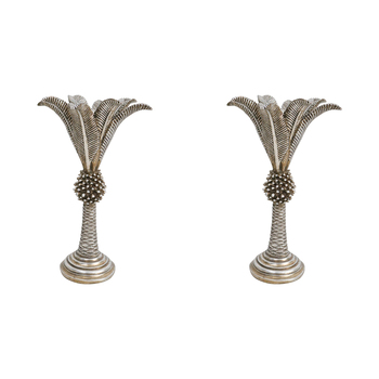 2PK LVD Queen Palm Champagne Candle Holder Medium Decorative Ornament Home Decor