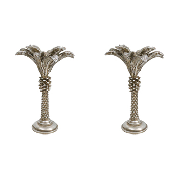 2PK LVD Queen Palm Champagne Candle Holder Large Decorative Ornament Home Decor