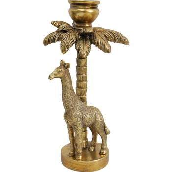 LVD Candle Holder Giraffe Palm Decorative Home Decor Ornament Statue 13x25cm