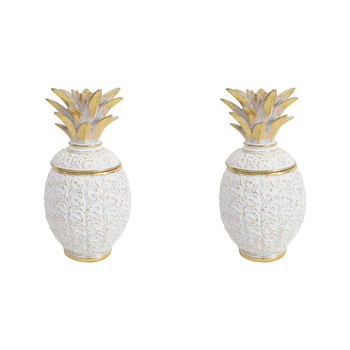 2PK LVD Pineapple Trinket Storage Box Decorative Home Ornament Statue 11x20.5cm