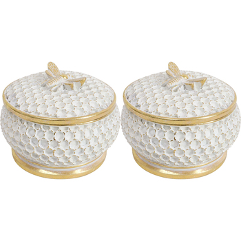 2PK LVD Bee Trinket Storage Box Decorative Home Decor Ornament Statue 13x10cm