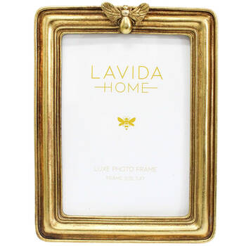 LVD Resin Vintage-Lux Bee Photo/Picture Frame 5x7 17x2x22cm Aged Gold