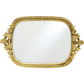 LVD Arabella Resin Mirrored Trinket Display Rectangular Tray 31x20cm Gold