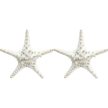 2PK LVD Resin Starfish Decorative Home Display Sculpture 21x19cm Off-White