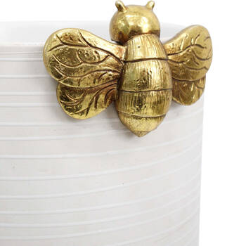 LVD Textured Resin Planter Pot Sitter Accessory Bumblebee 3x10cm Gold