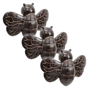 3PK LVD Textured Resin Planter Pot Sitter Accessory Bumblebee 3x10cm Black