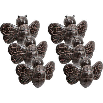 6PK LVD Textured Resin Planter Pot Sitter Accessory Bumblebee 3x10cm Black