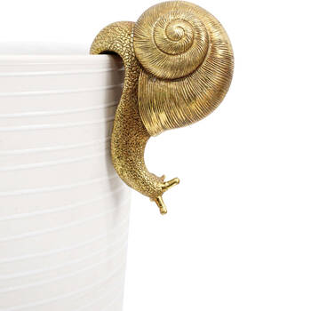LVD Textured Resin Planter Pot Sitter Accessory Snail 3.5x10cm Gold