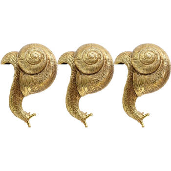 3PK LVD Textured Resin Planter Pot Sitter Accessory Snail 3.5x10cm Gold