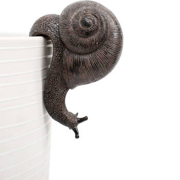 LVD Textured Resin Planter Pot Sitter Accessory Snail 3.5x10cm Black