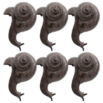 6PK LVD Textured Resin Planter Pot Sitter Accessory Snail 3.5x10cm Black