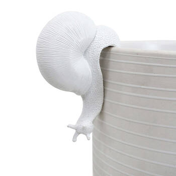 LVD Textured Resin Planter Pot Sitter Accessory Snail 3.5x10cm White