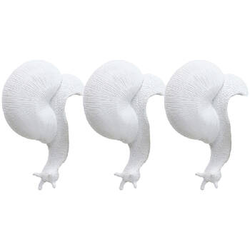 3PK LVD Textured Resin Planter Pot Sitter Accessory Snail 3.5x10cm White
