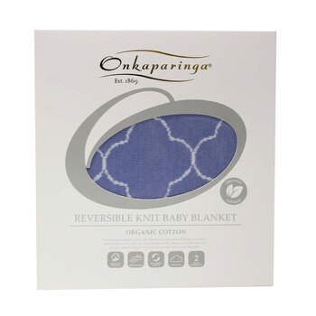 Onkaparinga Baby Clouds Organic Cotton Blanket - Blue