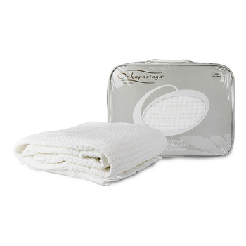 Onkaparinga Baby Moss Weave Cotton Blanket Bassinet White