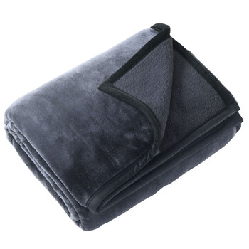 Onkaparinga Size Single Bed 160x210cm Faux Mink Blanket Charcoal