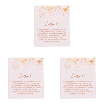 3PK Splosh Blossom Ceramic Love Verse Plaque w/ Stand & Hanging Hook 112x14cm