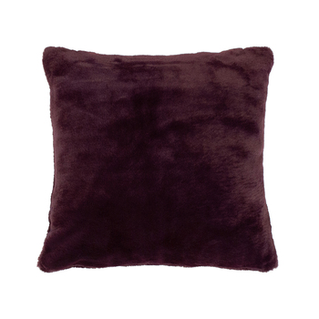 Bambury Frida 600GSM Faux Fur Square Decor Cushion Plum