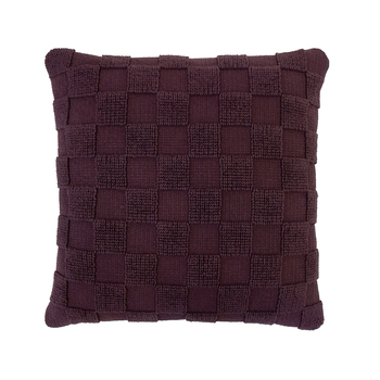 Bambury Harris 500GSM Cotton Square Checkerboard Cushion Plum
